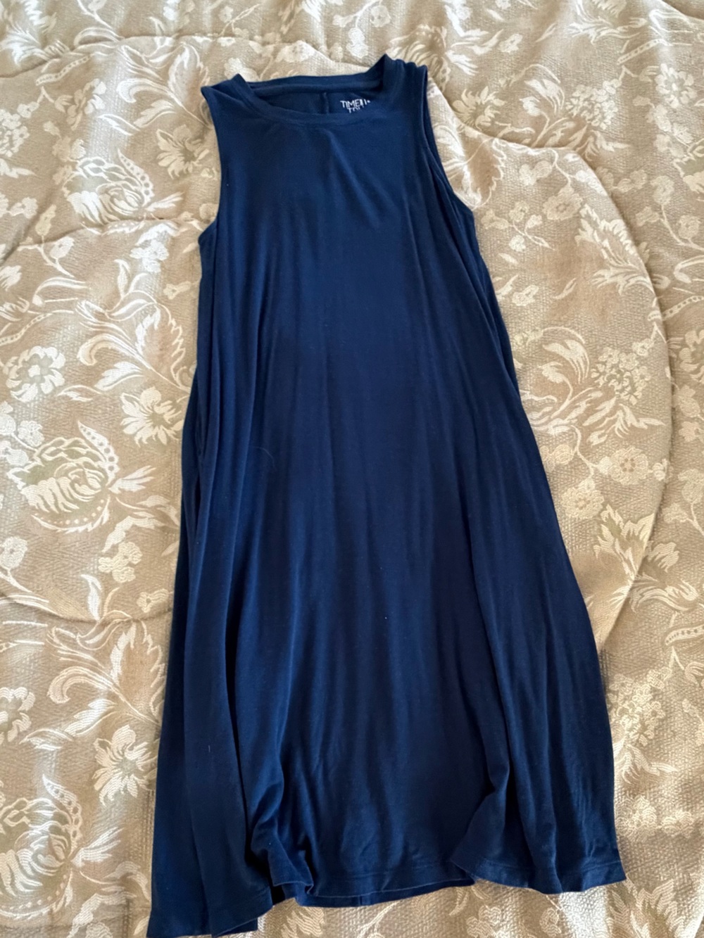 Time and Tru Navy Sleeveless Midi Dress